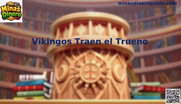 Escena principal de Vikingos Traen el Trueno con temática nórdica y tormenta